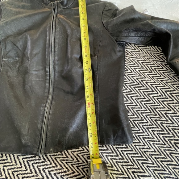 BCBG Minimalist Black Leather Jacket - Picture 11 of 14